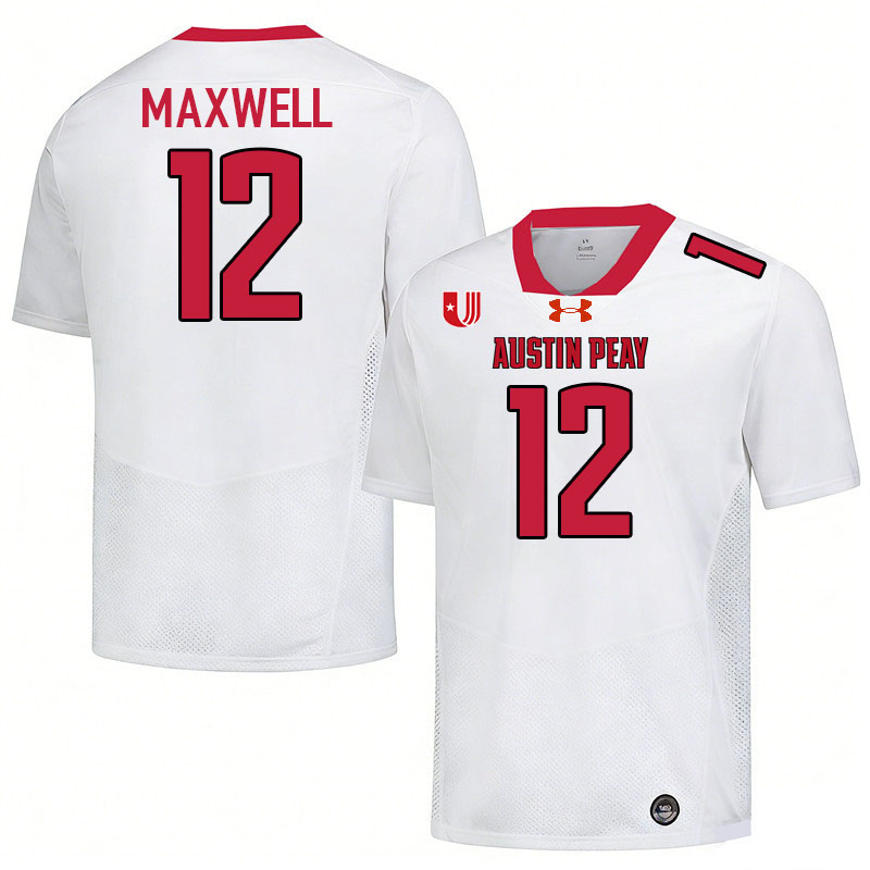 Austin Peay Governors #12 Kamari Maxwell College Football Jerseys,Uniforms Stitched-White
